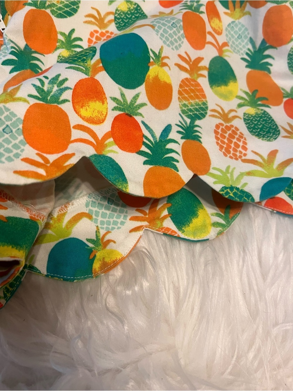crown & ivy NWT High-Rise Scalloped pineapple Print women short size 10 - Picture 7 of 12